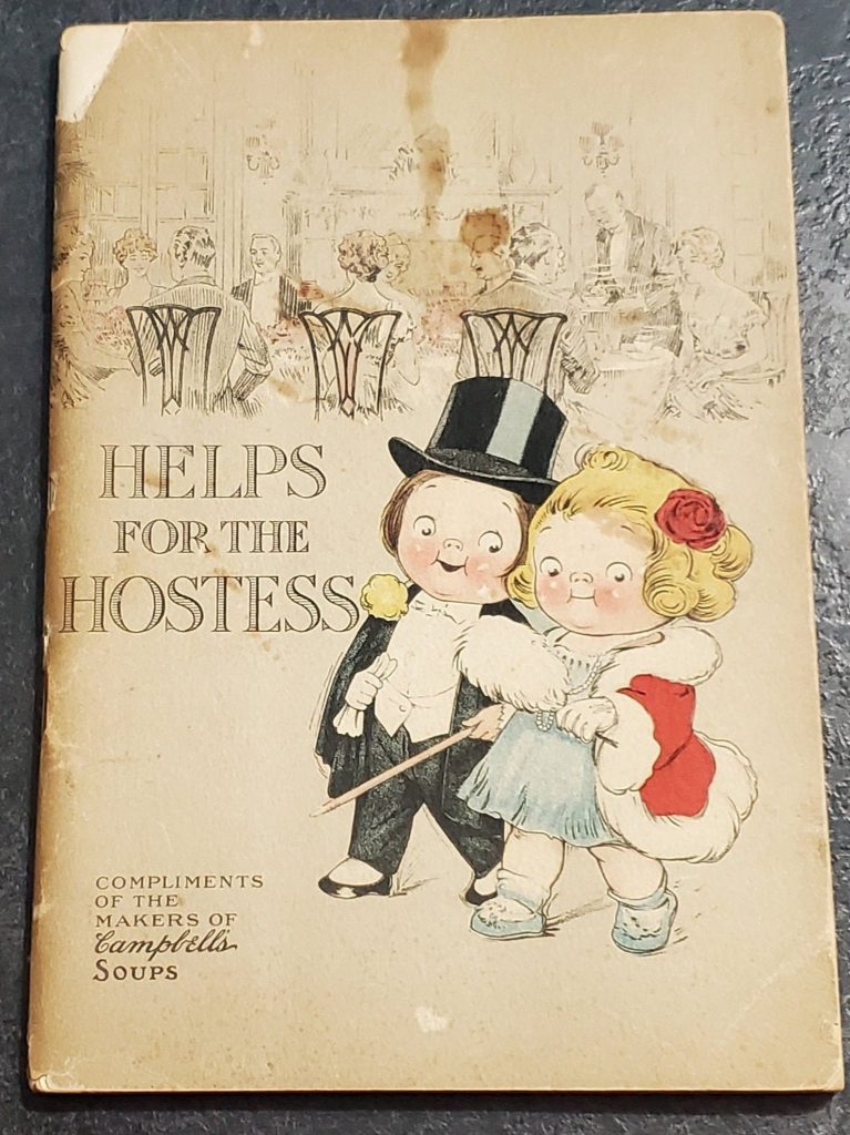 Campbell Soup Kids Helps for the Hostess 1916 recipes menus table settings holidays Joseph Campbell Company booklet staple bound illustrated