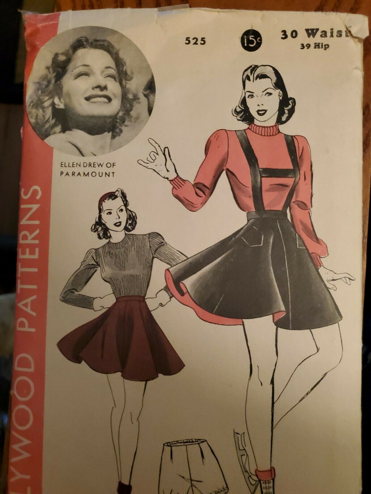 Vintage Sewing PATTERN, 1940s Hollywood Patterns, F-6700 1026, One, one  piece 1026 
