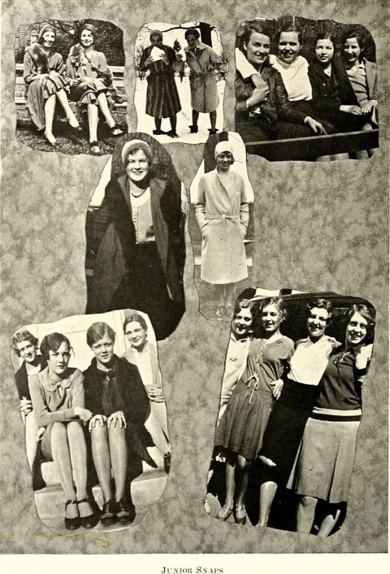 1930 vintage yearbook featuring late 1920s fashions for young women