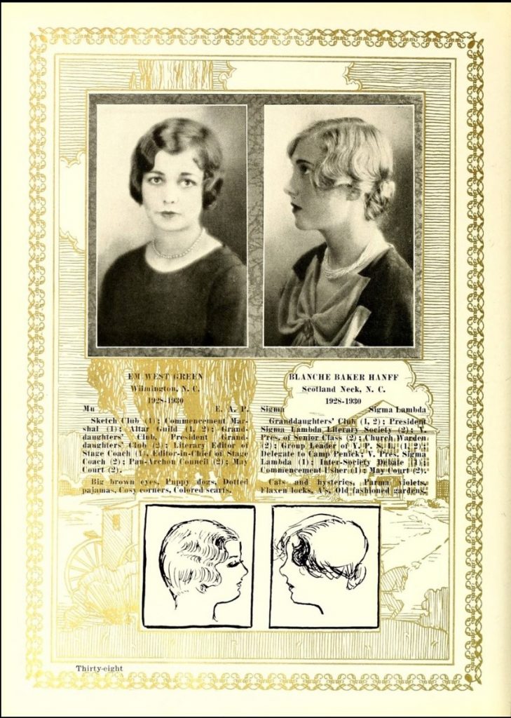 1930s Vintage Yearbook photo featuring 1920's hairstyles