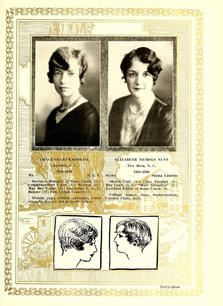 1930s Vintage Yearbook photo featuring 1920's hairstyles