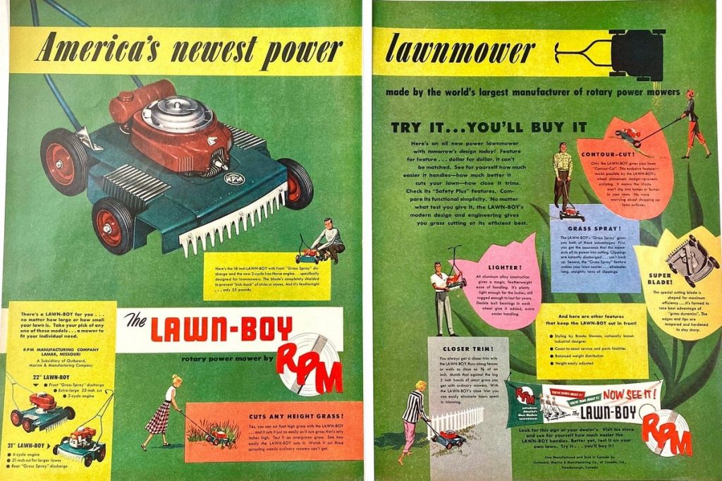 1953 Lawn Boy Lawnmower Ad