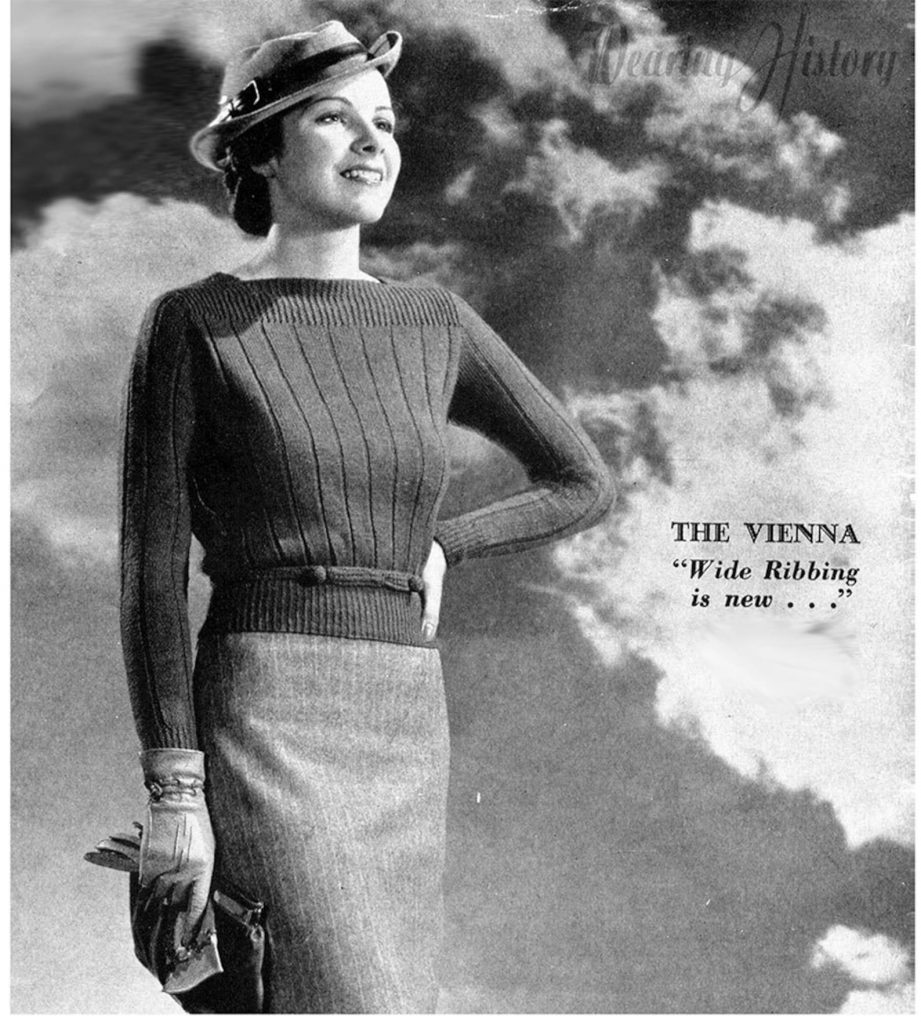 1930s Knitting Pattern- Vienna Long Sleeve Sweater Blouse