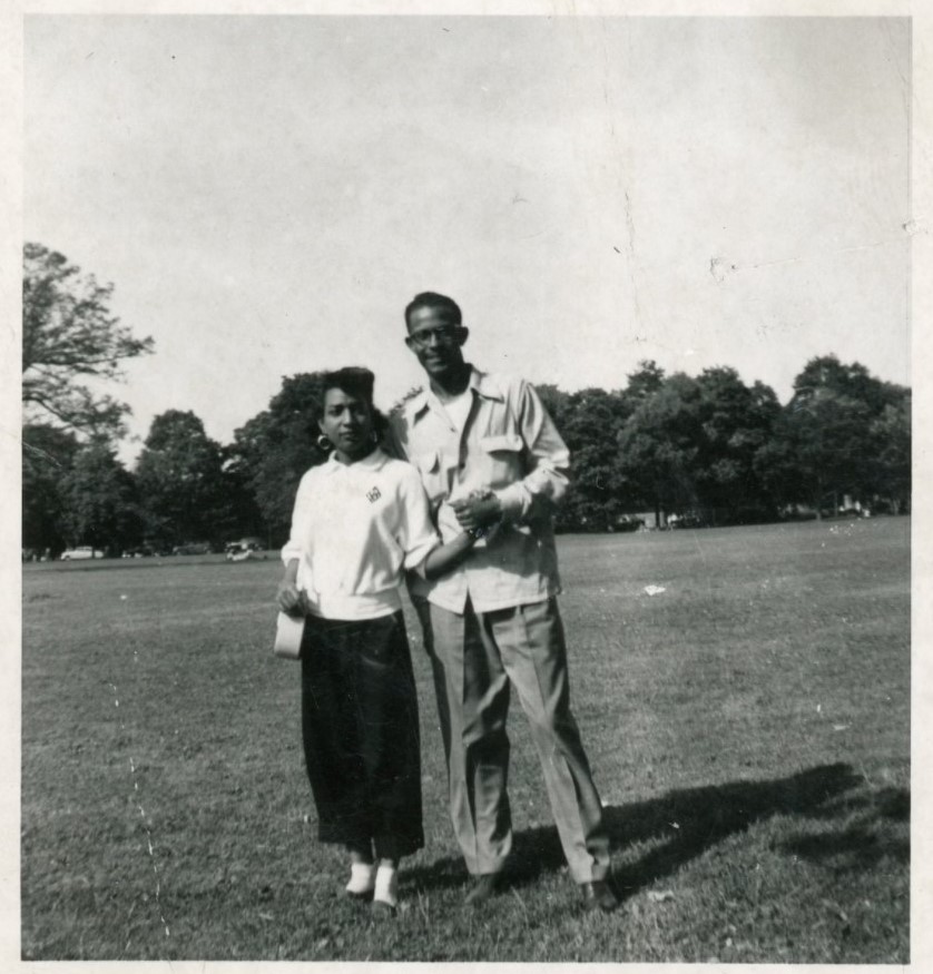 June 1952 ~ Vintage Photo ~ Black Couple Holding Hands at the Zoo ~ 1950s Vintage Snapshot