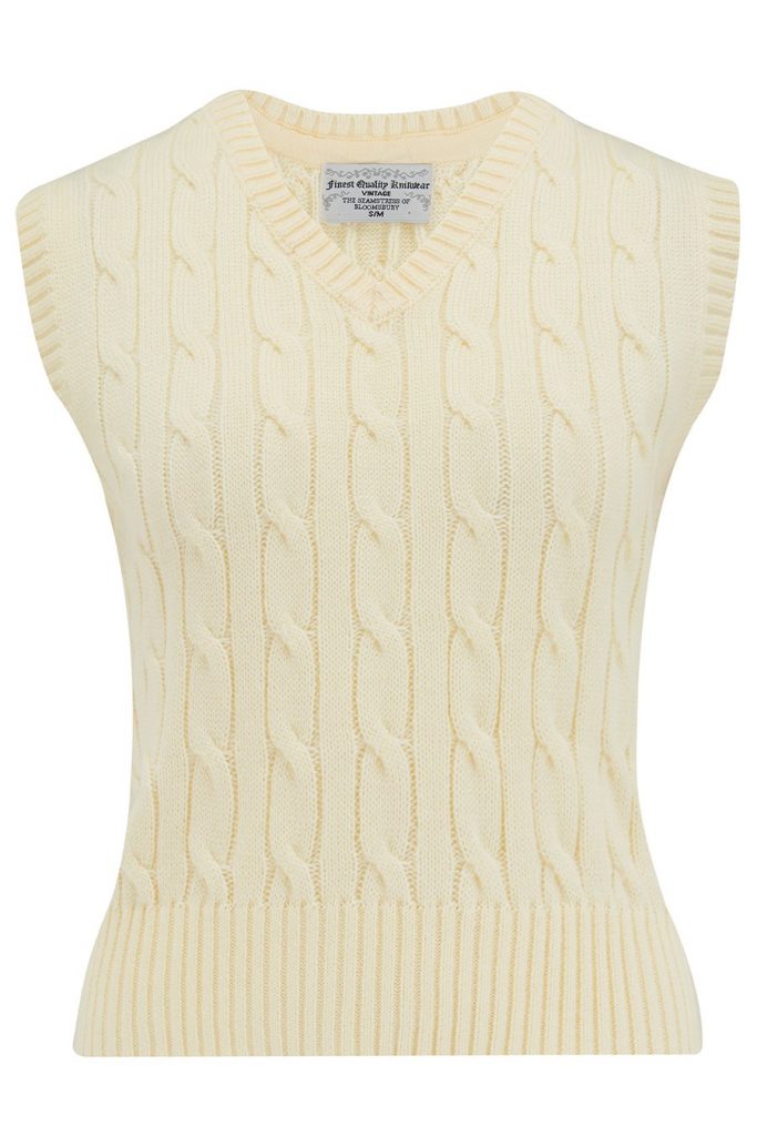 vintage style 1940s sweater - cable knit sweater.