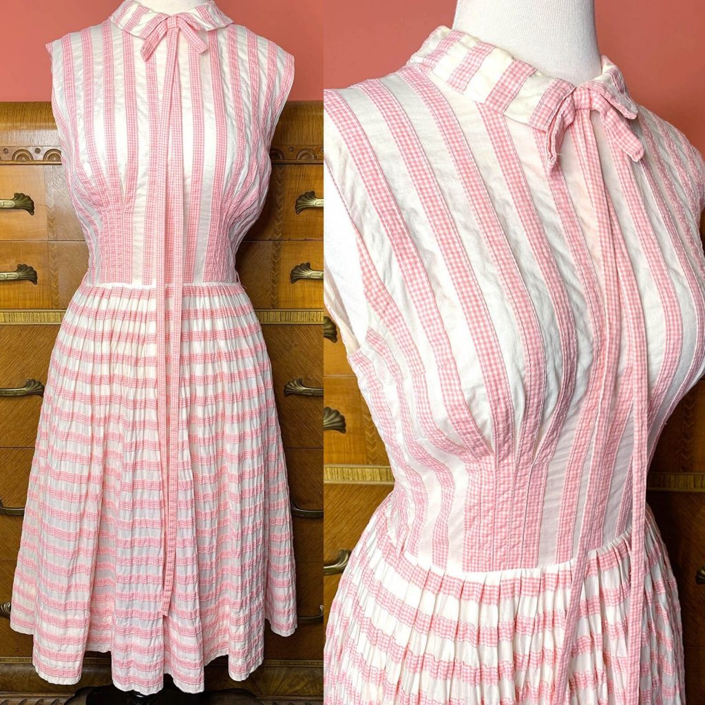 1950s Fashion: 1950s Suzy Perette Pink Gingham Dress