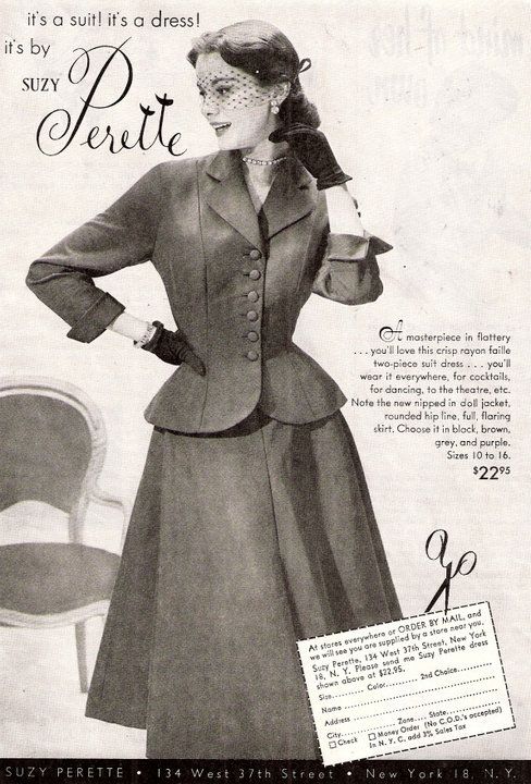 1950s vintage ad 1950s fashion ad for Suzy Perette dresses