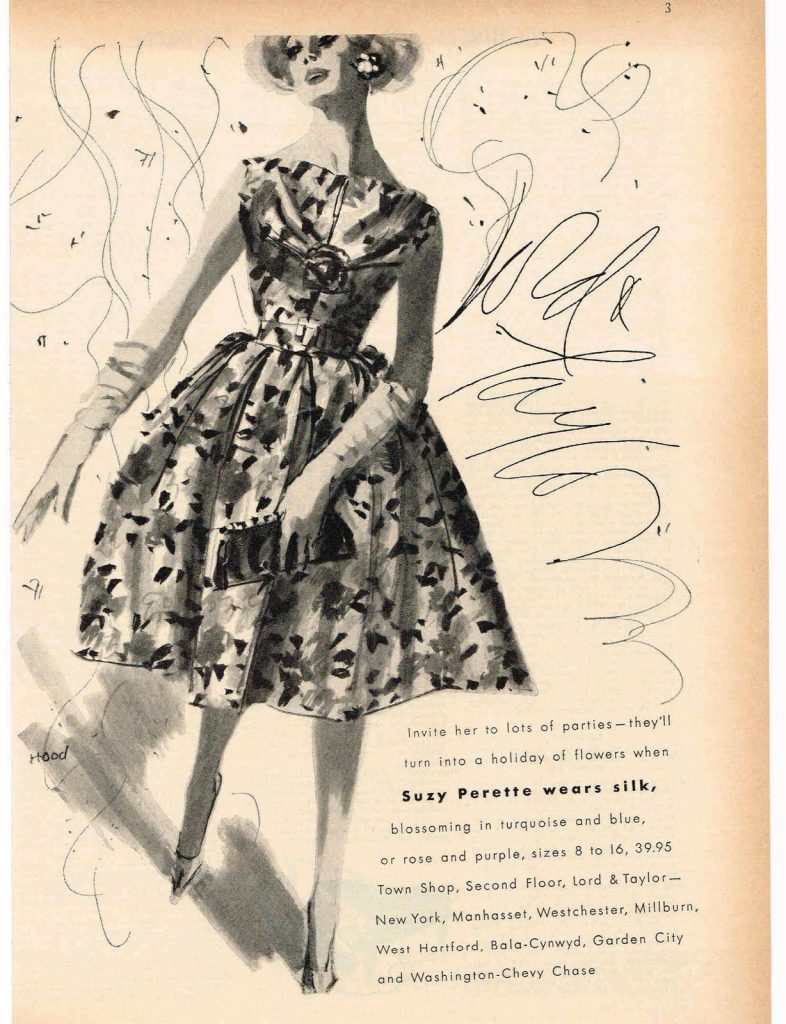 1960s fashion ad for Suzy Perette