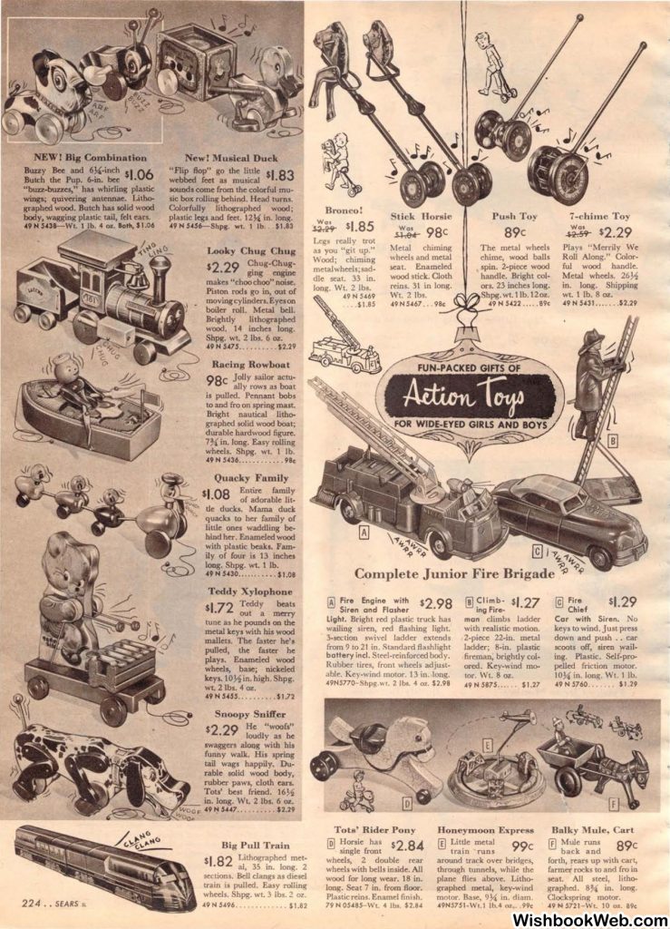 1950s Childrens Toys as seen in a 1950s Sears Christmas Catalog