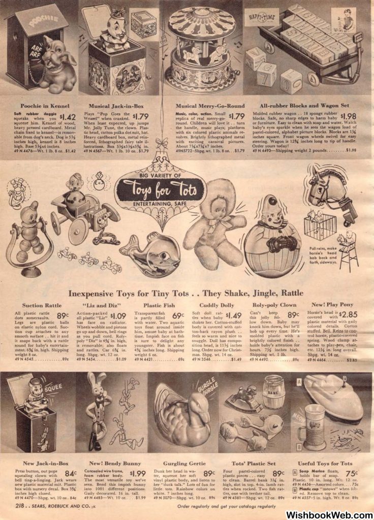 1950s Childrens Toys as seen in a 1950s Sears Christmas Catalog