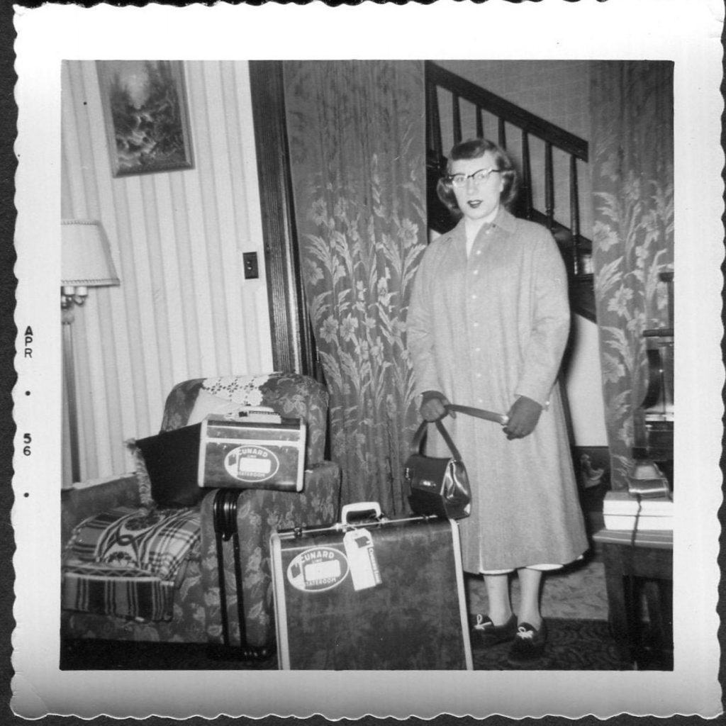 Vintage 1950s Photo Young Girl Ready to Leave on Ocean Liner Vacation