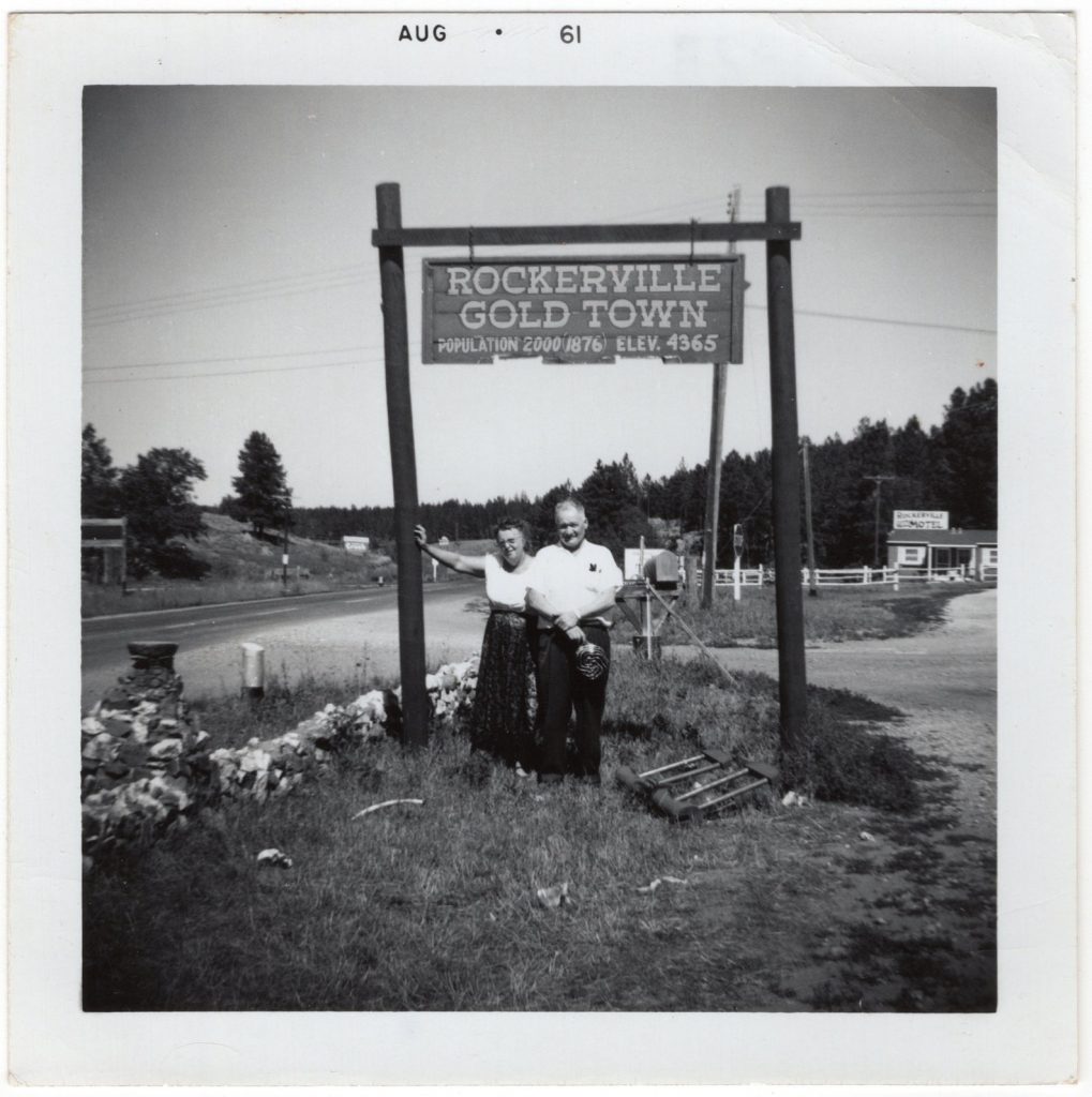 Tourist Time ~ 1960s Vintage Snapshot ~ Man and Woman at Rockerville Gold Town