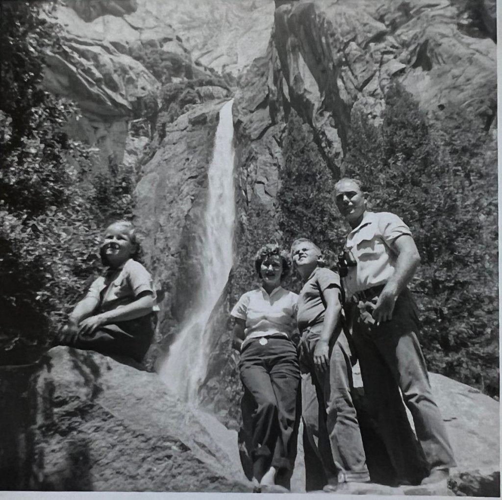 Vintage Original Photo 'Mountain Waterfall' Family Vacation 1940's