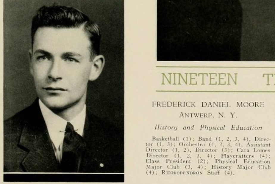 1930s vintage yearbook photo from 1938 of a College Senior Man. 