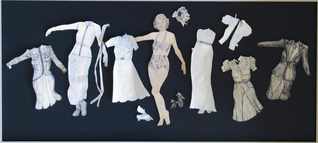 1940s Paper Doll with 1940s fashions.