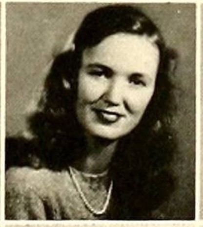 1940s vintage yearbook photo of a young woman in 1947