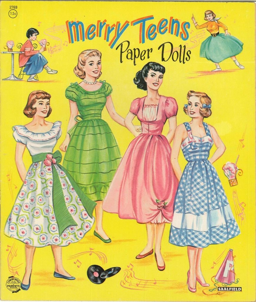 1950s Teen Fashions as seen in paper dolls-Merry Teens. 