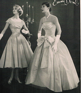 1950s vintage fashion ad for Emma Domb dresses