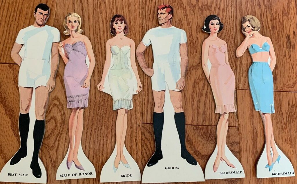 Vintage 1960's Bridal Party Paper Doll