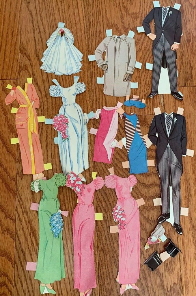 Vintage 1960's Bridal Party Paper Doll