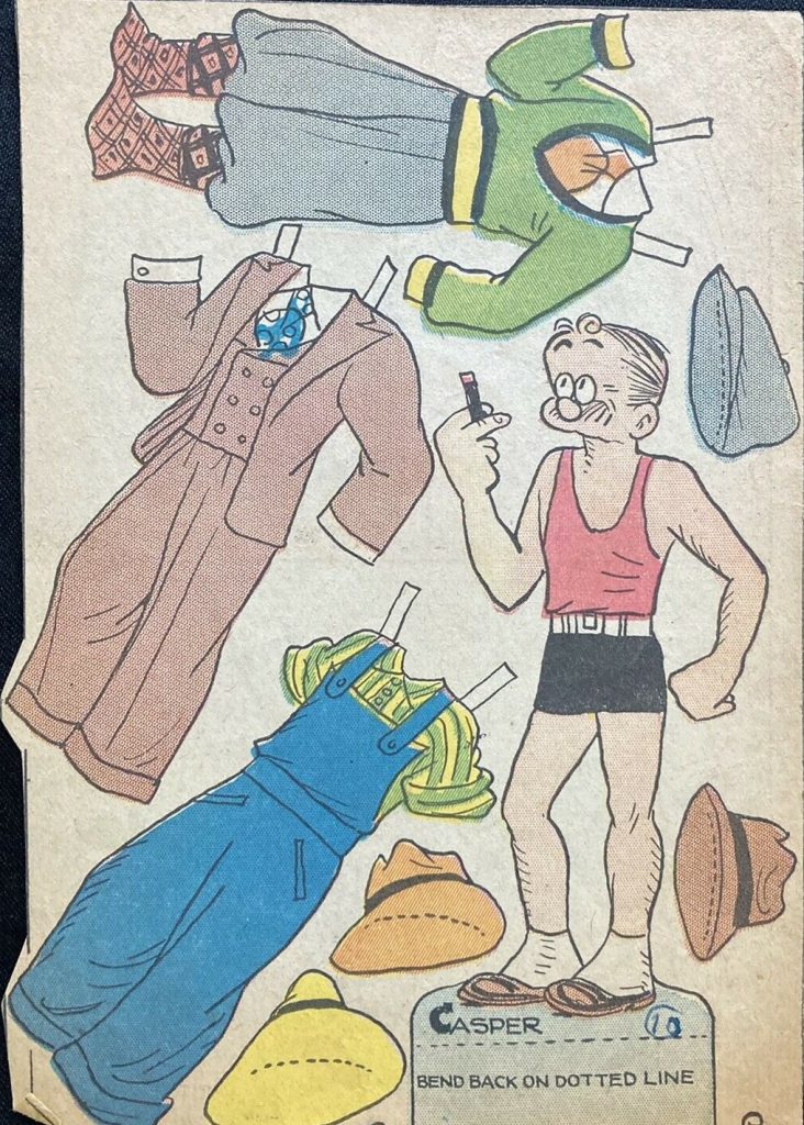 1930's Paper Doll: Great Old Toots & Casper Sunday Funnies Paper Doll, 1930’s mens fashion