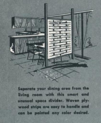 1950s Home Decor Idea-Use a Room Divider to break up a large space. 