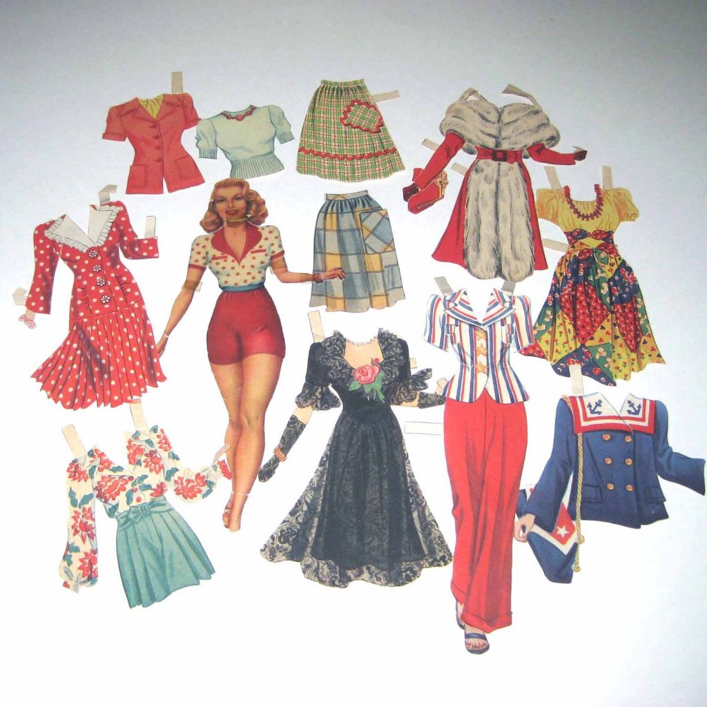 Vintage 1940s Lana Turner Movie Star Paper Dolls with Outfits