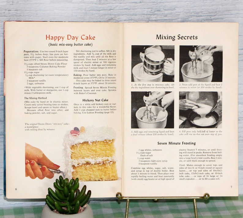 Happy Day Cake-A butter cake recipe for a 1950s vintage cookbook. 