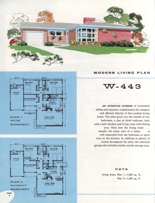 1950s Home Floor Plans from a 