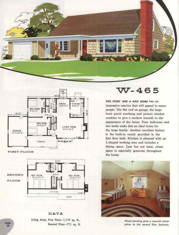 1950s home plan illustration 1950s home. 