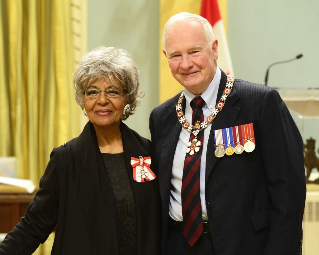 Eleanor Collins Canadian Jazz singer receiving the order of Canada 