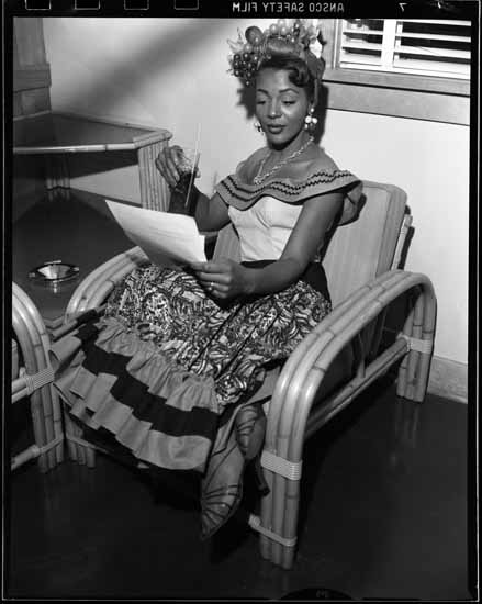 Eleanor Collins Canadian jazz singer in a South American Costume 1940s 1950s vintage photo