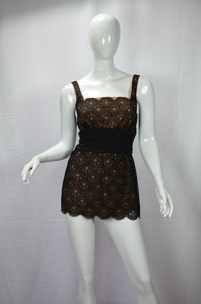 1960s Rose Marie Reid Limited Edition Black Lace Swimsuit Playsuit