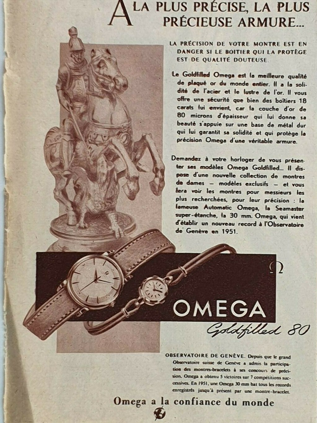 1920's Omega Gold Filled 80 Watch Wristwatches Art Deco vintage print Ad