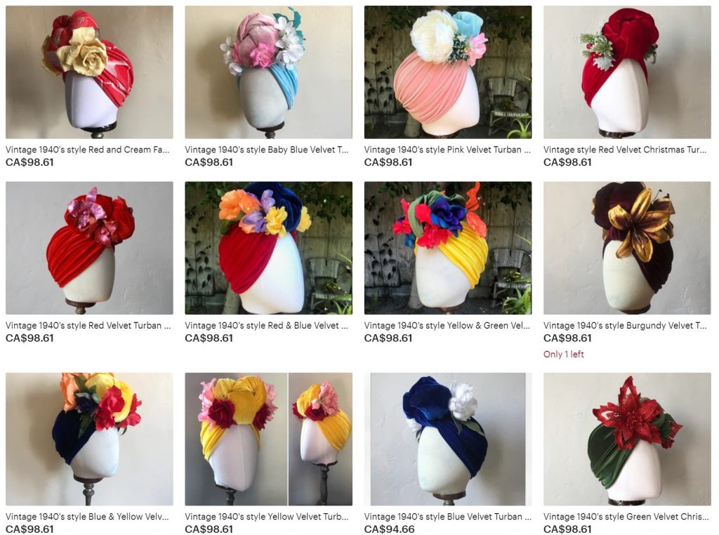 1940s Vintage Style Turbans-1940s Women's Hair Accessories. 