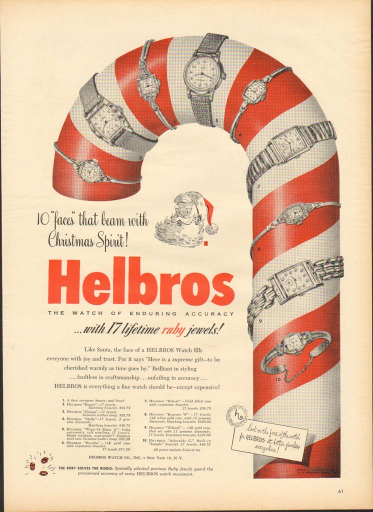 Original 1947 Helbros Fine Wristwatch Magazine Ad.