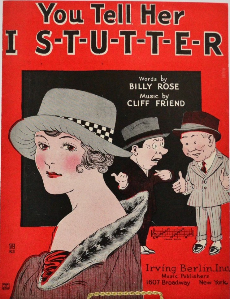 1922 Sheet Music / 1920s Music for "You Tell Her I S-T-U-T-T-E-R". 1920s vintage sheet music