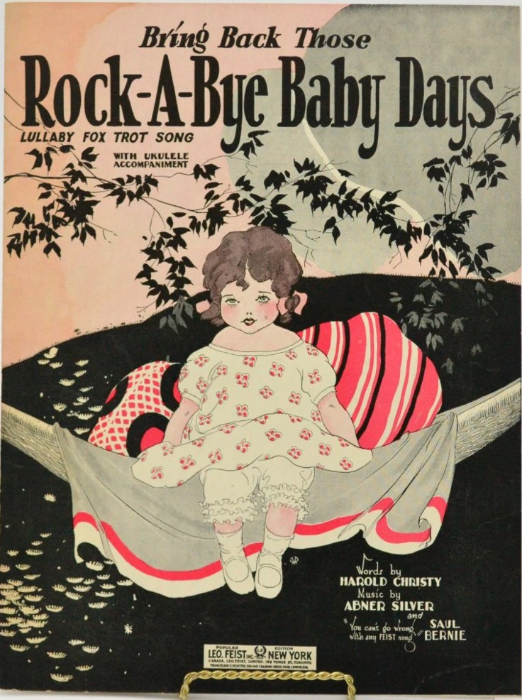 1920s vintage sheet music / 1920s Music: 1924 Sheet Music for "Bring Back Those Rock-a-Bye Baby Days" Lullaby Fox trot song..