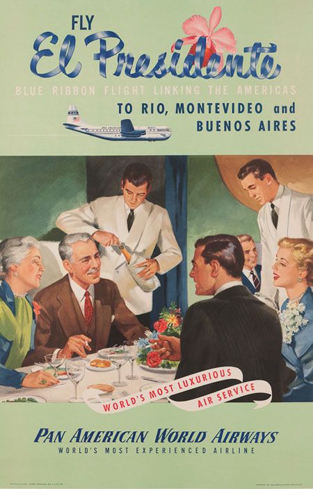 1950s Vintage Travel Ad for Pan American World Airways visit South America