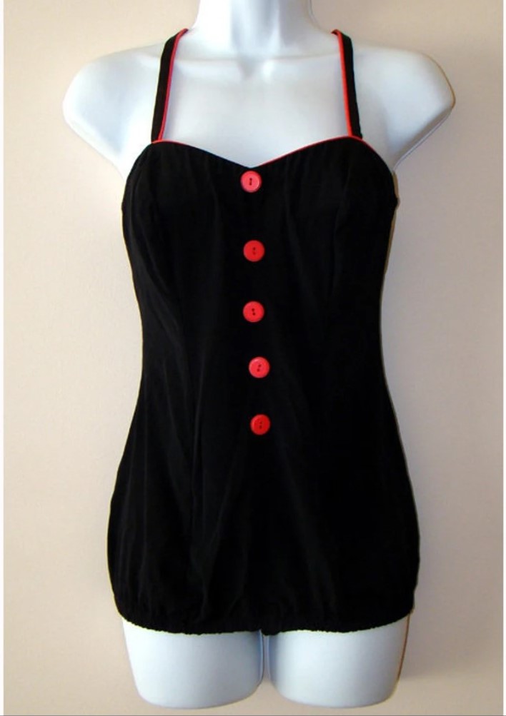 Vintage 1950's Catalina Swimsuit - Black Vintage Swimsuit. 