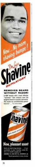 1960s vintage shaving ad for 'De Luxe Shavine' Depilatory. 