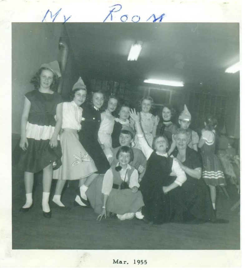 1955 My Room School Girls Having Fun in a group photo posing with their teacher in this 1950s photo. 