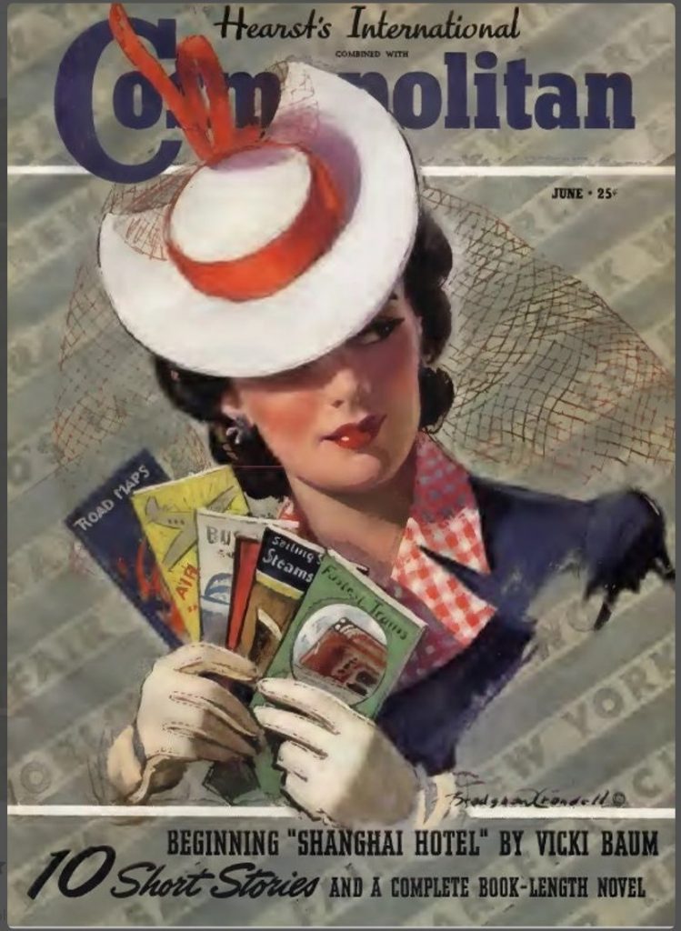 1930s Vintage Magazine- Vintage Cosmopolitan Magazine from June 1939. Cover features an illustration of a 1939 women's hat and late 1930s women's fashion. 