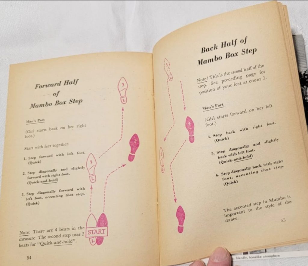 Learn how to do the Mambo Box Step from a 1950s Dance Instruction book from Arthur Murray