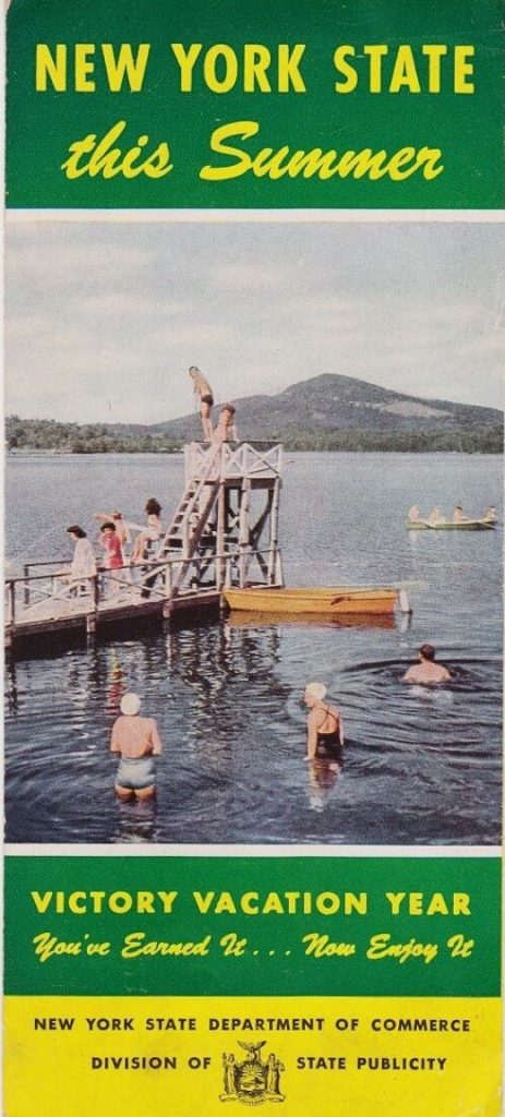 1940s New York State Department of Commerce Travel Brochure: "New York State this Summer. Victory Vacation Year. You've earned it...now enjoy it". 