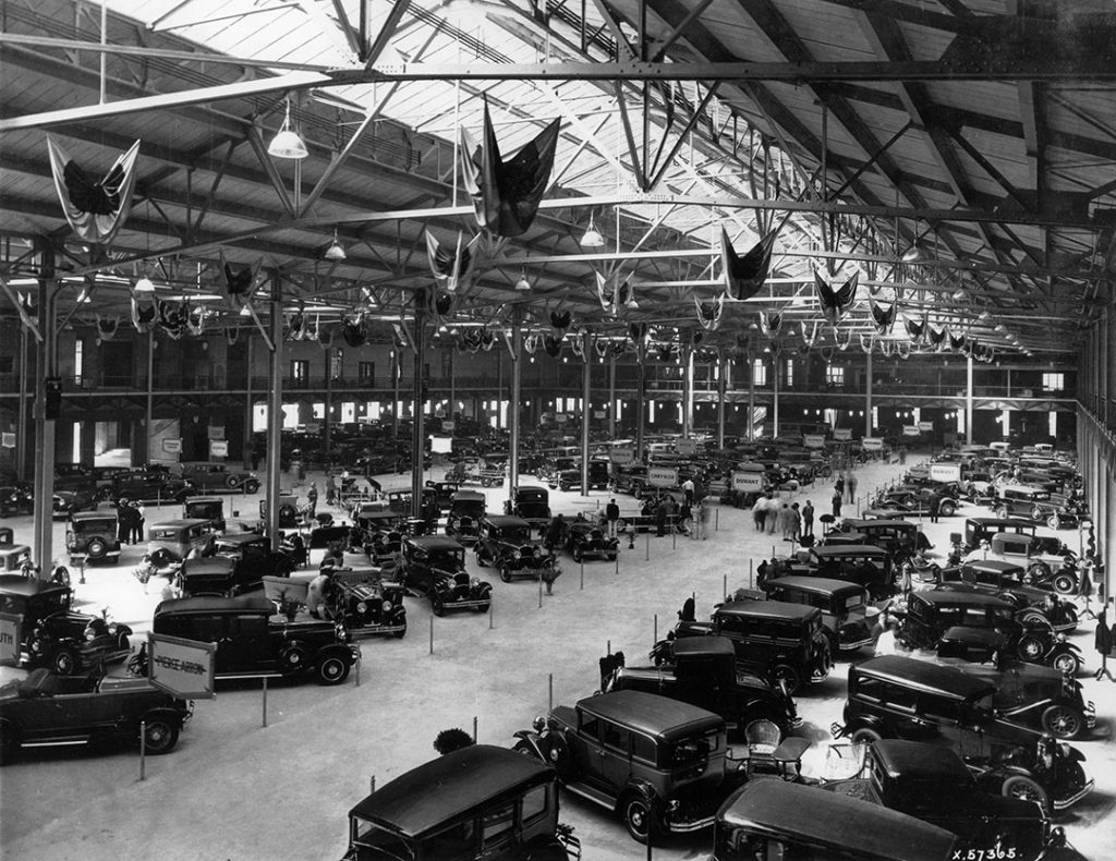 1920s vintage photo of the Toronto CNE Automotive Show,1929. Lots of 1920s vehicles. 