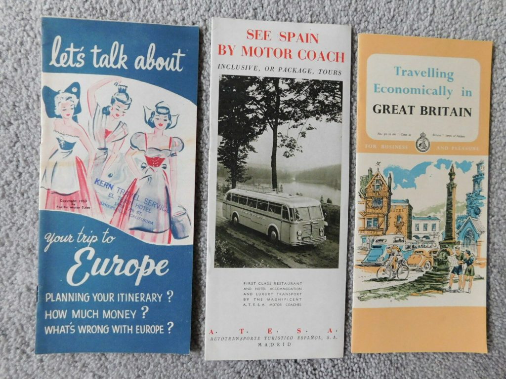 Visit Europe! 1950s Travel Brochures for Spain, Great Britain and Europe. Vintage Travel Advertising. 