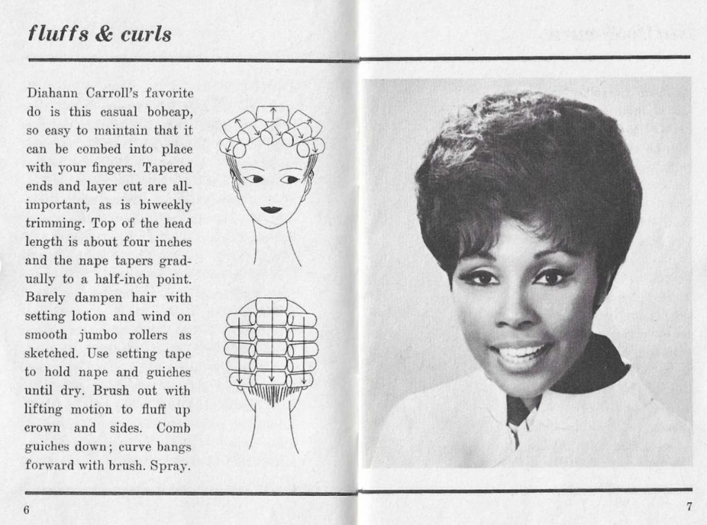 1960s Vintage Hairstyle: 1965 Styles and Sets for Black Hair featuring Diahann Carroll's favourite hairstyle. 