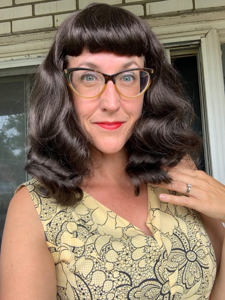 1950s Vintage Style Wig by Annabelle's Wigs worn by the Vintage Inn Blog. 