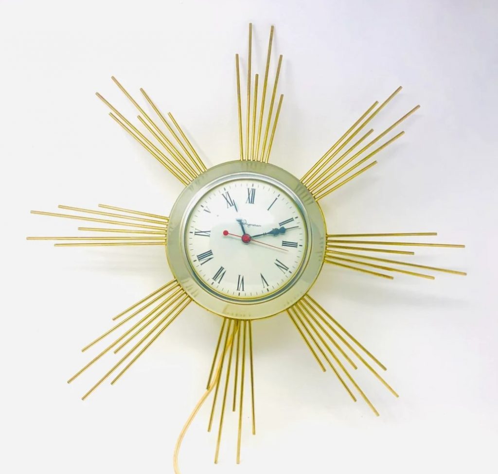 1960s Home Decor / Mid Century Design: 1960s Modern Ingraham Starburst Clock